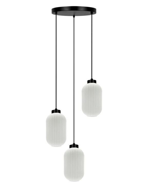 Lampa potrójny zwis ryflowane klosze Vilar K-5735