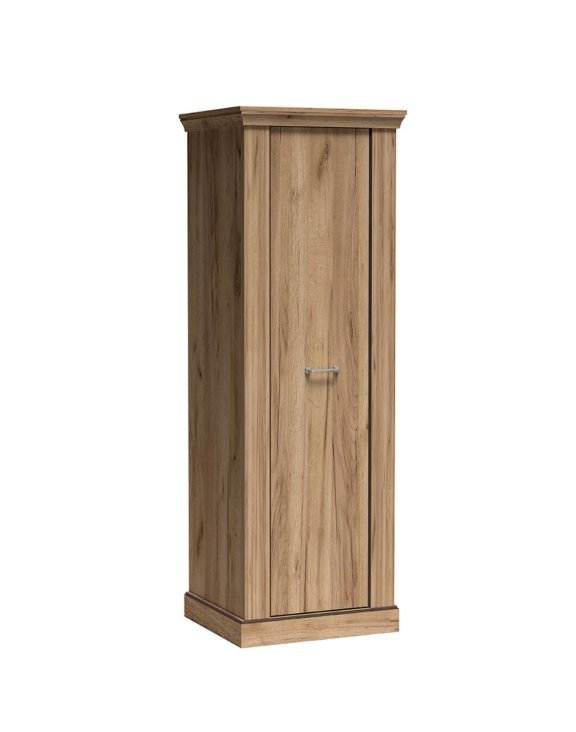 Wąska jednodrzwiowa szafa na ubrania 67 x 198 cm Antica A-17 kraft złoty