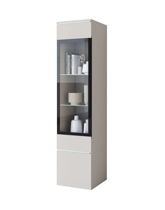 Wąska witryna LED słupek Vera kaszmir (VRBK002+LED)