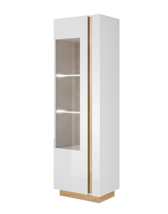 Witryna wysoka do salonu biały połysk Arco B 60 cm