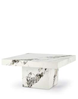 Stolik kawowy Monolit Biały Marmur MDF (2798) - OUTLET