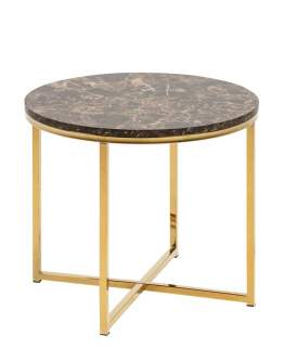 Stolik kawowy Alisma brown/golden 50x42,7 (83374)