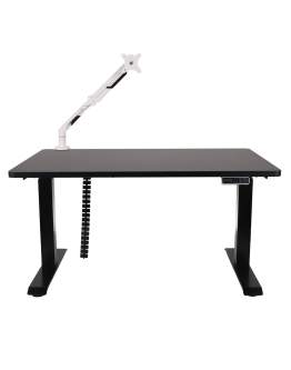 Zestaw: Biurko Alto 101 Black + uchwyt na monitor + osłona kabli