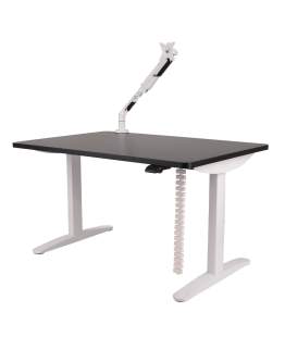 Zestaw: Biurko Alto 102 White + uchwyt na monitor + osłona kabli