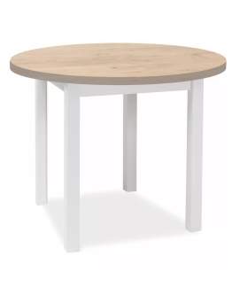 Stół Adam fi80 Dąb Lancelot, Biały Mat