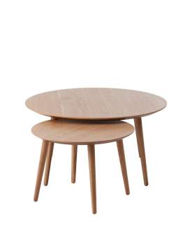 Podwójny, okrągły stolik kawowy Adda (48582780), dąb