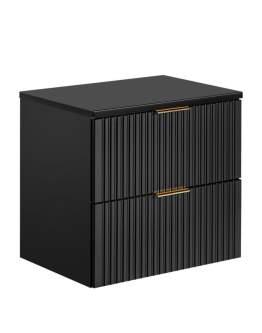 Szafka pod umywalkę z blatem 60 cm Adel ryflowana czarna (SET -ADB B 60 CM)