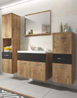 Wiszący zestaw łazienkowy Alba kasztan/czarny mat (ALBXZ00)