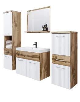 Wiszący zestaw łazienkowy Alba ryflowany wotan/biały lamel (ALB00WW-M5-2)