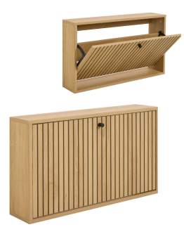 Dulap de pantofi suspendat Albany, stejar natural