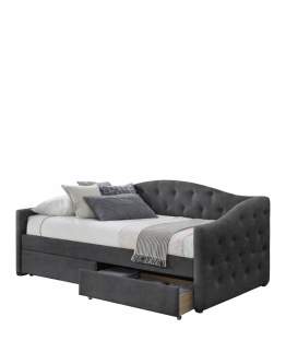 Łóżko pojedyncze z szufladami Aloha 90x200, szary velvet