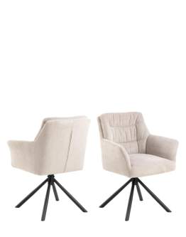 Scaun de dining pivotant Alonso, bej