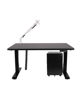 Zestaw: Biurko Alto 101 Black + uchwyt na monitor + osłona kabli + kontenerek