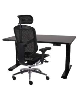 Zestaw gamingowy: Fotel Enjoy 2 BS Black + Biurko regulowane Alto 101 Black