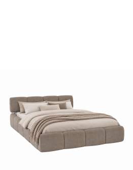 Pat tip bubble cu spațiu de depozitare Alvaro, taupe (160x200 cm)