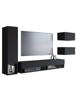 Wisząca meblościanka do salonu czarny grafit Amadeo (AMDZ01)