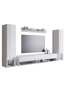 Meblościanka RTV zestaw mebli telewizyjnych Amadeo II biały połysk (AMD0220)