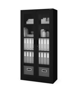 Szafa metalowa lekarska witryna Amelia: czarna (1817)