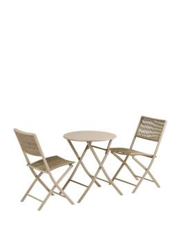 Zestaw ogrodowy Arcas Bistro Set, składany stolik i 2 krzesła, taupe (7150001)