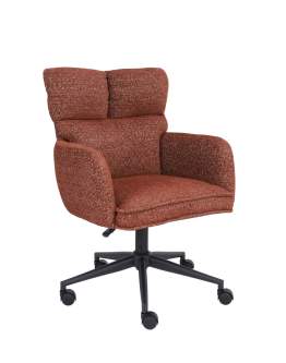 Krzesło biurowe Aria, regulowane, obrotowe, rude