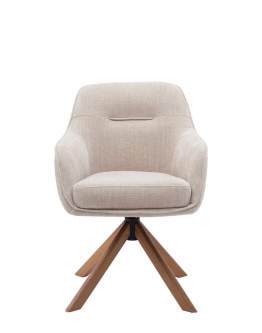 Otočná jedálenská stolička Avola – béžová, drevené nohy (53250004)