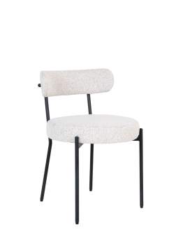 Scaun de dining Badalona alb, bouclé