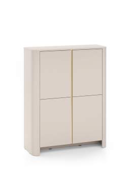 Comodă înaltă Bari cașmir cu accente aurii