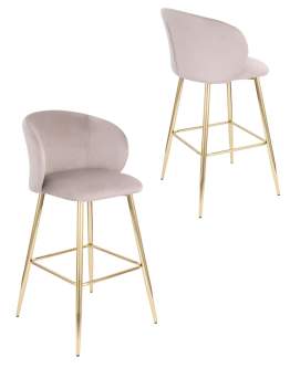 Barová židle Ganta Gold béžová, moderní, glamour