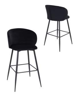 Hoker do kuchni Ganta black, czarny welwet, glamour