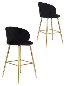 Hoker do kuchni Ganta Gold, czarny welwet, glamour