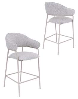 Barová židle s opěrkou na nohy Livia, šedá/kašmír