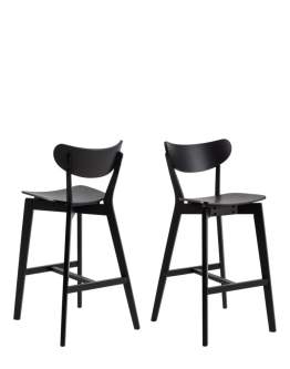 Barová stolička Roxby, čierna, drevená (99436)