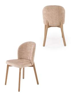 Jídelní židle Basso, béžová, bukové dřevo světlý ořech