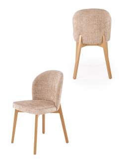 Jídelní židle Basso, béžová, bukové dřevo přírodní dub