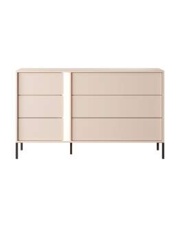 Beżowa komoda z oświetleniem LED i szufladami Dast J 6S
