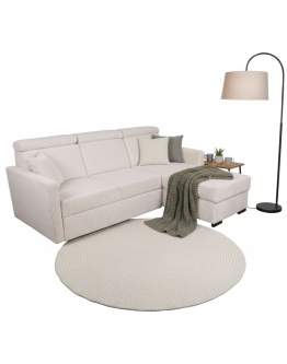 Béžová menčestrová rohová rozkladacia sedacia súprava Lars