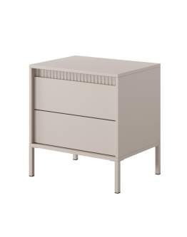 Beżowy stolik nocny z szufladami Senso 2S