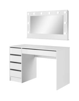 Măsuță de toaletă/birou cu sertare Ada (120 cm) alb