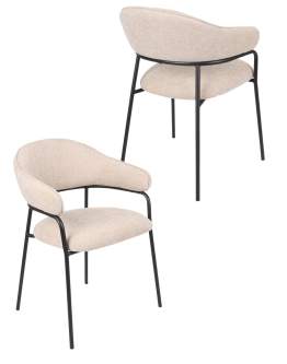 Krzesło do jadalni z podłokietnikami Bianca, beżowe