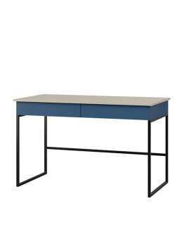 Biurko z szufladami młodzieżowe 125 cm (Lorin 10 kaszmir/błękit)