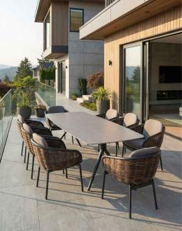 Zestaw ogrodowy Borneo: stół i 8 krzeseł