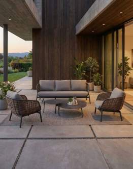 Zestaw ogrodowy Borneo: 3-osobowa sofa, 2 fotele i 2 stoliki