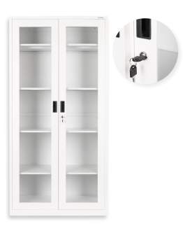 Szafa metalowa medyczna lekarska witryna Boston: biała