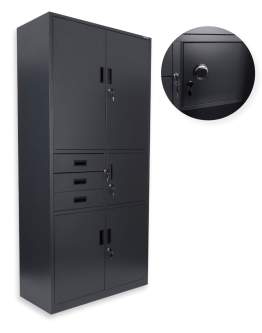 Szafa metalowa z sejfem Brooklyn: antracytowa