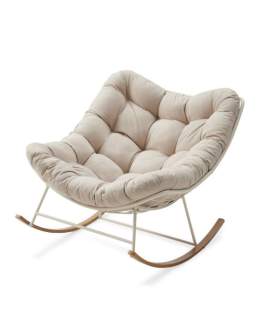 Fotel bujany ogrodowy na płozach Havana beżowy - do ogrodu i salonu (3076) - OUTLET