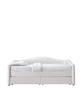 Łóżko pojedyncze z szufladami Caydence 90x200, kremowe