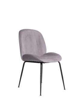 Krzesło do jadalni Dori Black szare, welwet