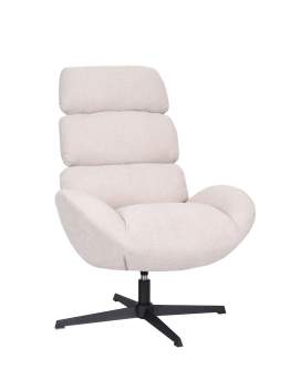 Otočné křeslo Cloud s vysokým opěradlem, světle béžové