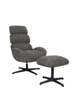 Otočné křeslo Cloud s podnožkou Uni v zelené barvě