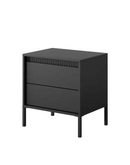 Czarny stolik nocny z szufladami Senso 2S